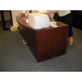  Dark Cherry Executive Desk Bow Front & matching Cab 